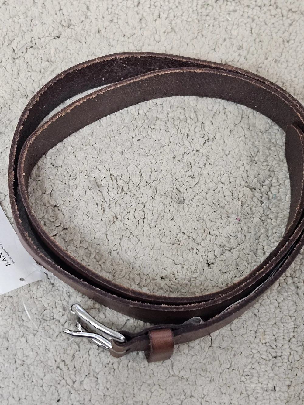 Banana Republic Brown Leather Belt with Silver Buckle Size XL NWT